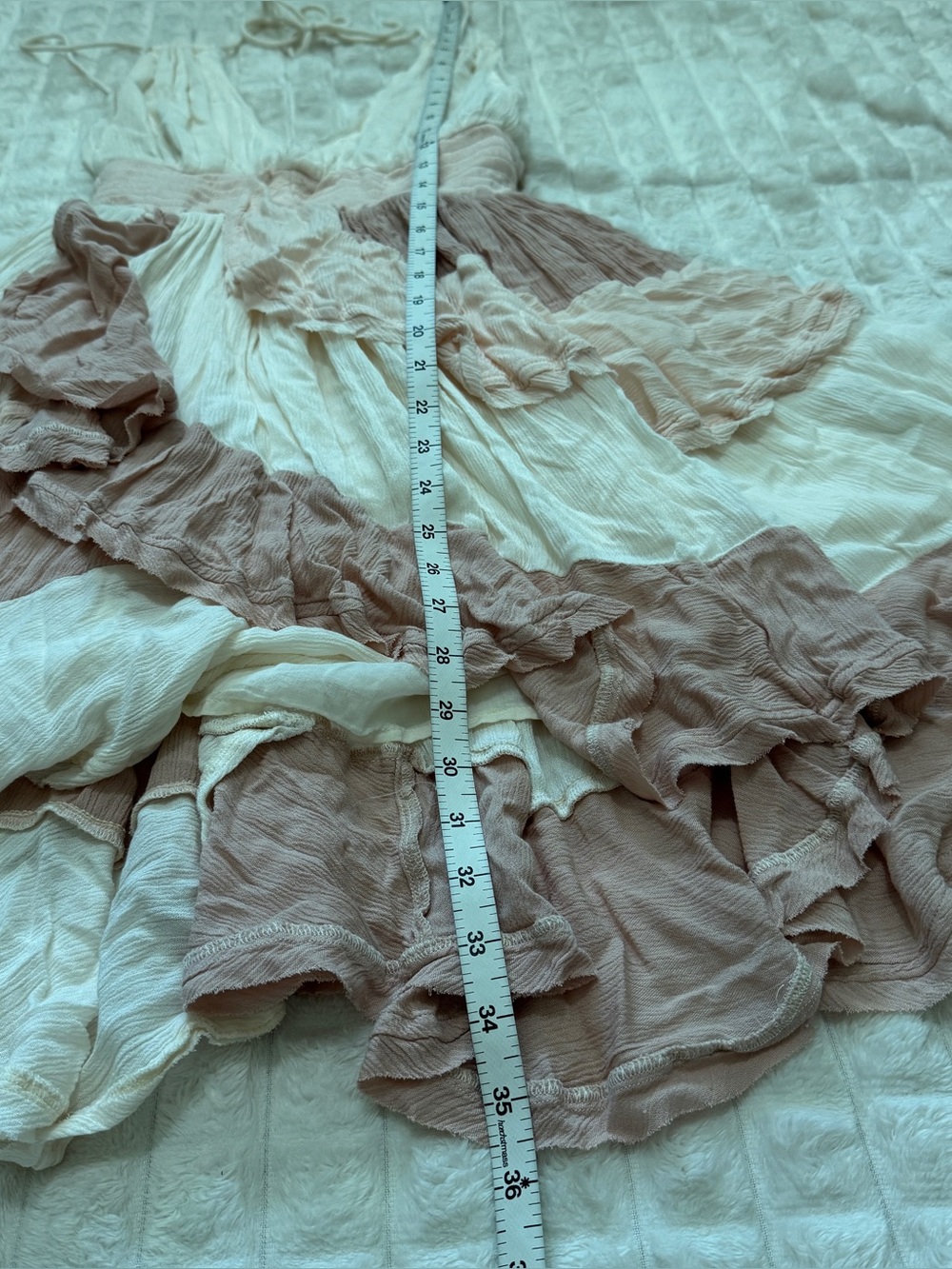 Free People XS Give It A Go Mini Dress ~ Flowy Ruffles Festival Fairy - Picture 6 of 8